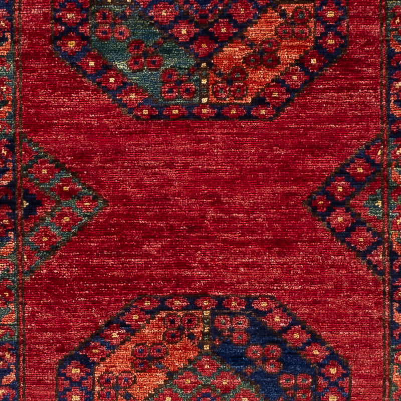 Tappeto corsia Tappeto afgano - Kunduz - 237 x 83 cm - rosso