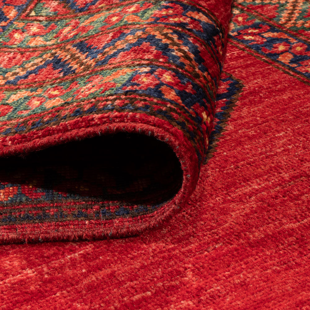 Tappeto corsia Tappeto afgano - Kunduz - 237 x 83 cm - rosso