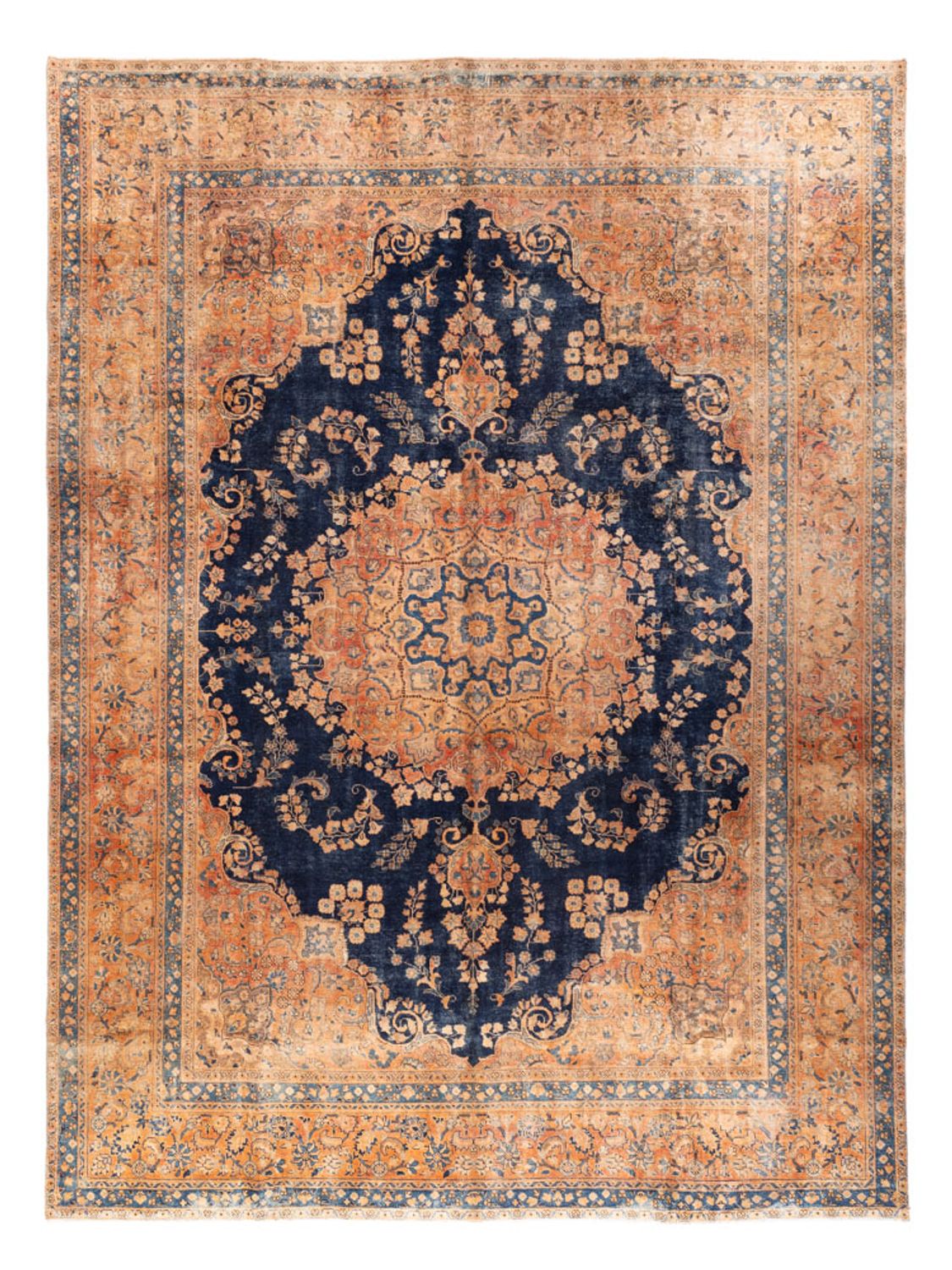 Tappeto vintage - 387 x 286 cm - blu scuro