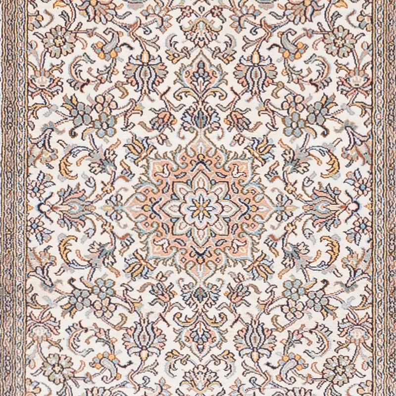 Tappeto corsia Tappeto di seta - Seta del Kashmir - 480 x 79 cm - beige scuro