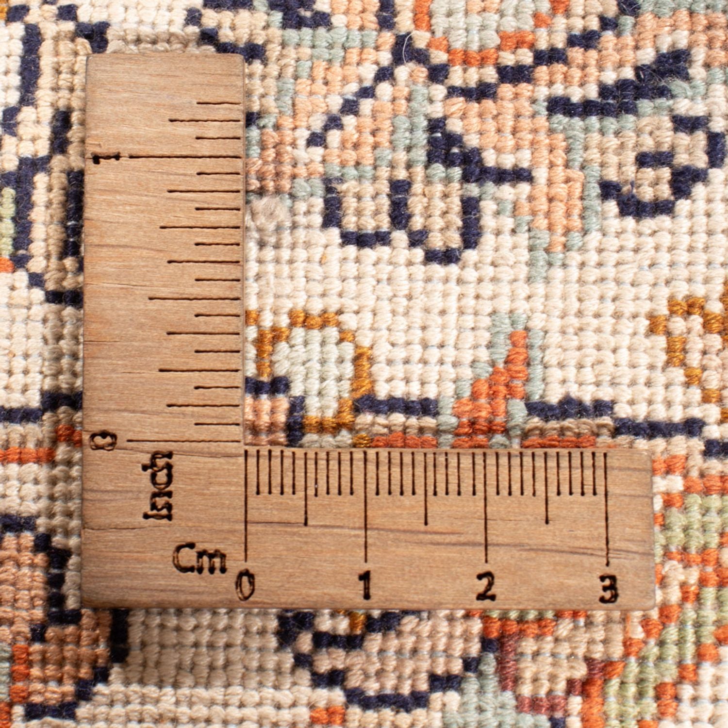 Tappeto corsia Tappeto di seta - Seta del Kashmir - 447 x 98 cm - crema