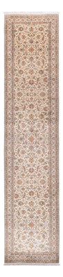 Tappeto corsia Tappeto di seta - Seta del Kashmir - 444 x 94 cm - beige