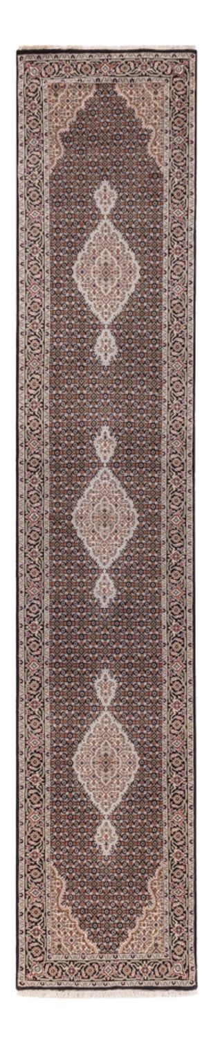 Tappeto corsia Tappeto orientale - Tabriz - 406 x 82 cm - antracite
