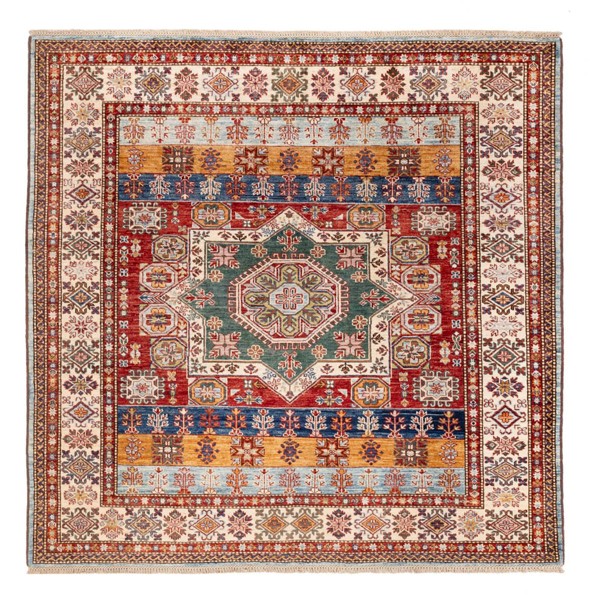 Tappeto Ziegler - Kazak quadrato  - 181 x 185 cm - multicolore