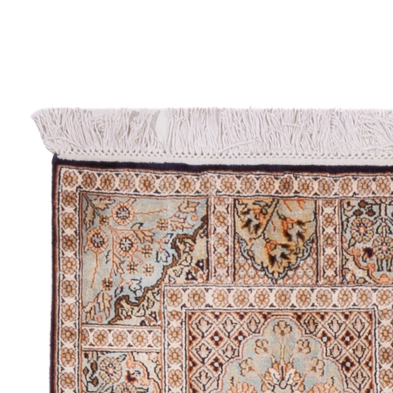 Tappeto corsia Tappeto di seta - Seta del Kashmir - 259 x 79 cm - beige scuro