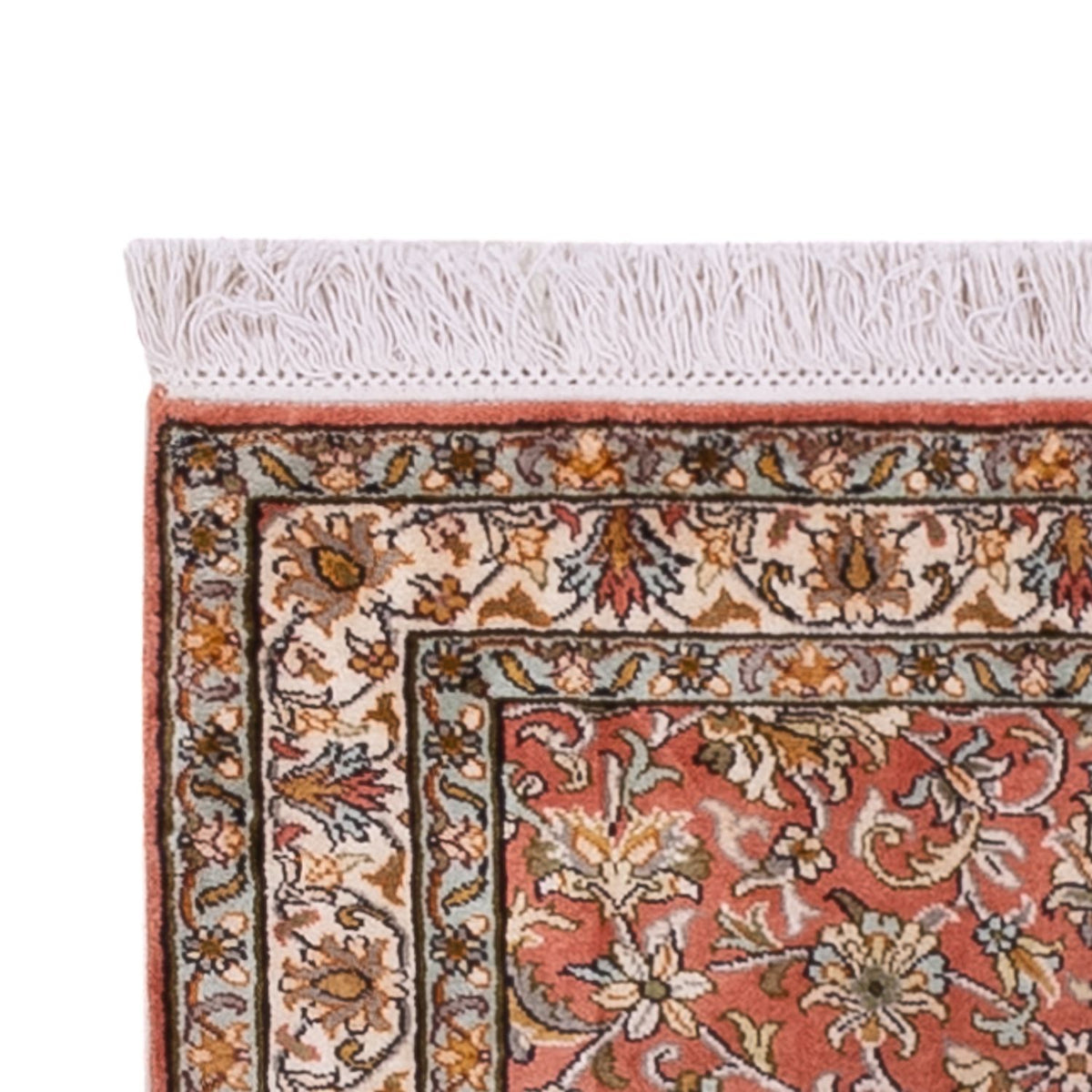Tappeto corsia Tappeto di seta - Seta del Kashmir - 188 x 78 cm - rosso chiaro