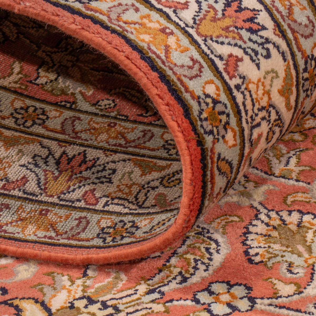 Tappeto corsia Tappeto di seta - Seta del Kashmir - 188 x 78 cm - rosso chiaro