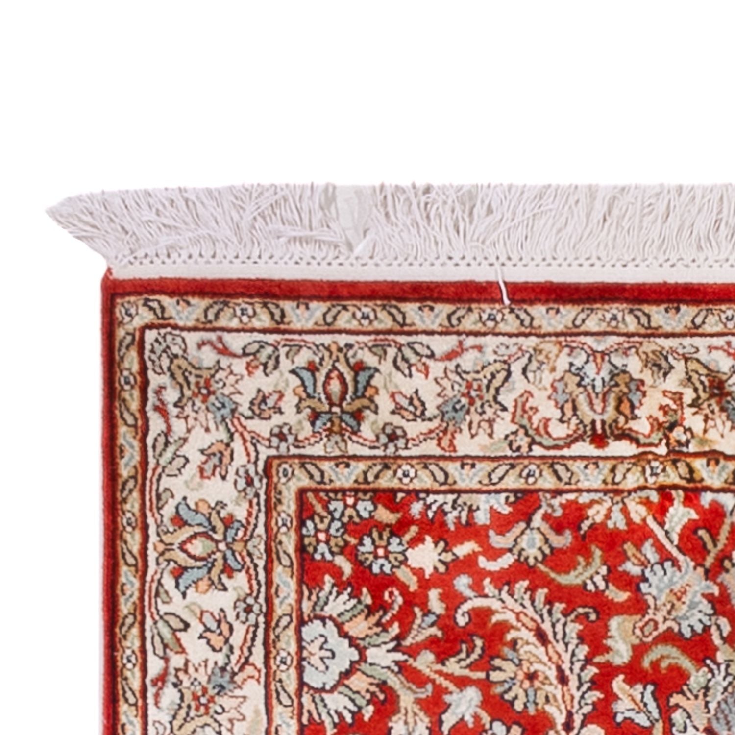 Tappeto corsia Tappeto di seta - Seta del Kashmir - 242 x 79 cm - rosso