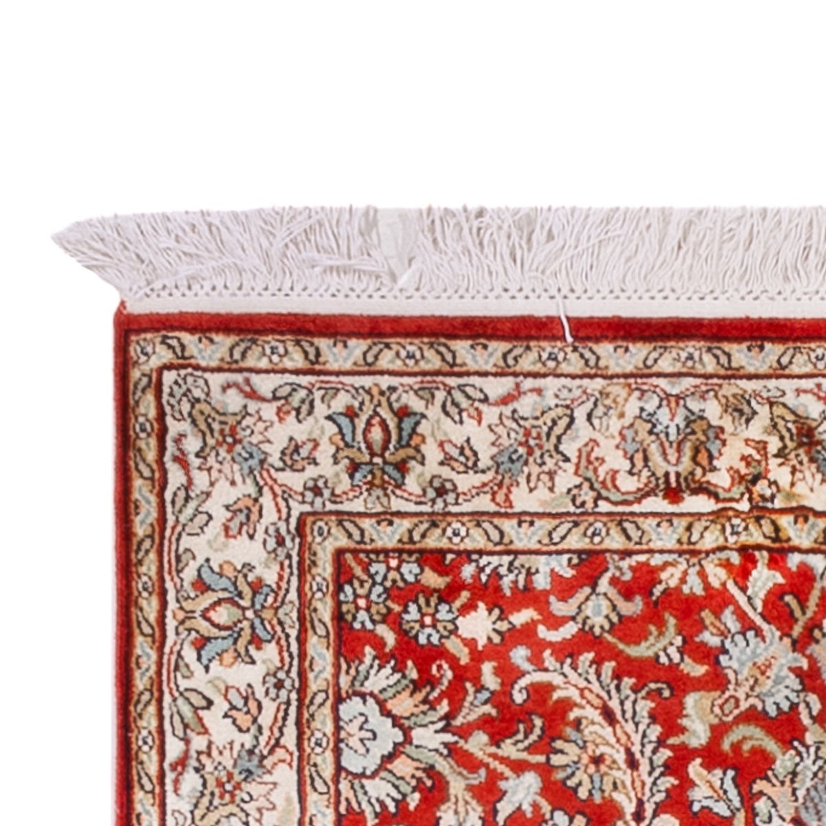 Tappeto corsia Tappeto di seta - Seta del Kashmir - 242 x 79 cm - rosso