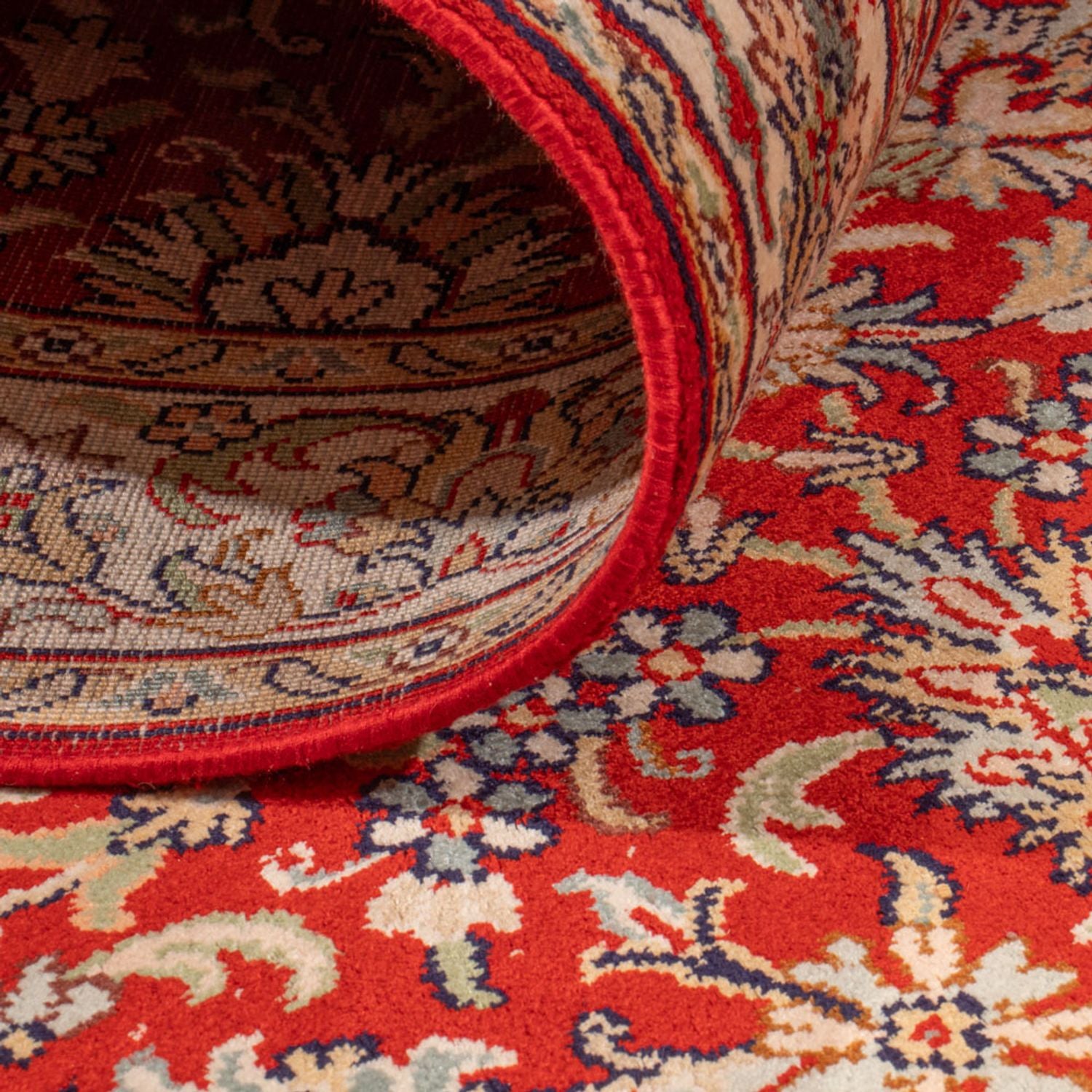 Tappeto corsia Tappeto di seta - Seta del Kashmir - 242 x 79 cm - rosso