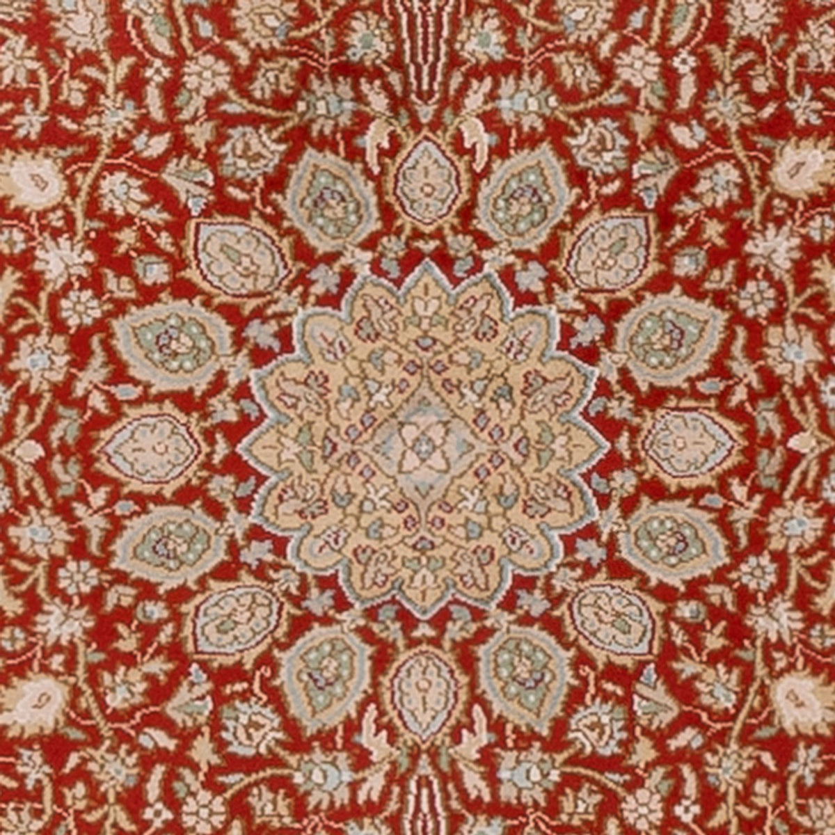 Tappeto corsia Tappeto di seta - Seta del Kashmir - 251 x 81 cm - rosso