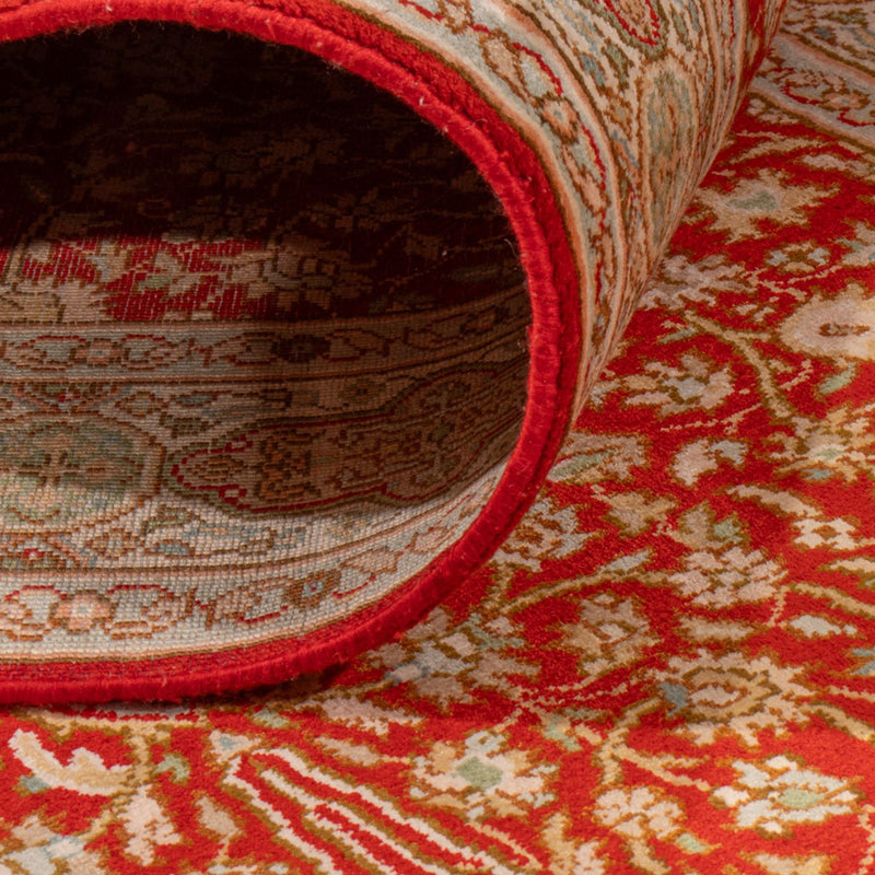 Tappeto corsia Tappeto di seta - Seta del Kashmir - 251 x 79 cm - rosso