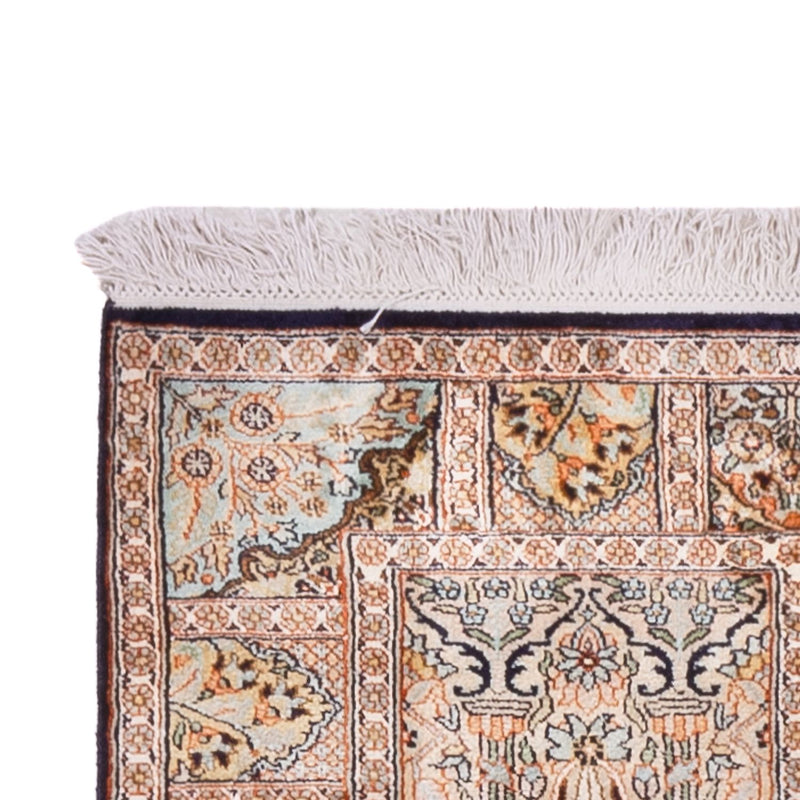 Tappeto corsia Tappeto di seta - Seta del Kashmir - 243 x 80 cm - beige scuro