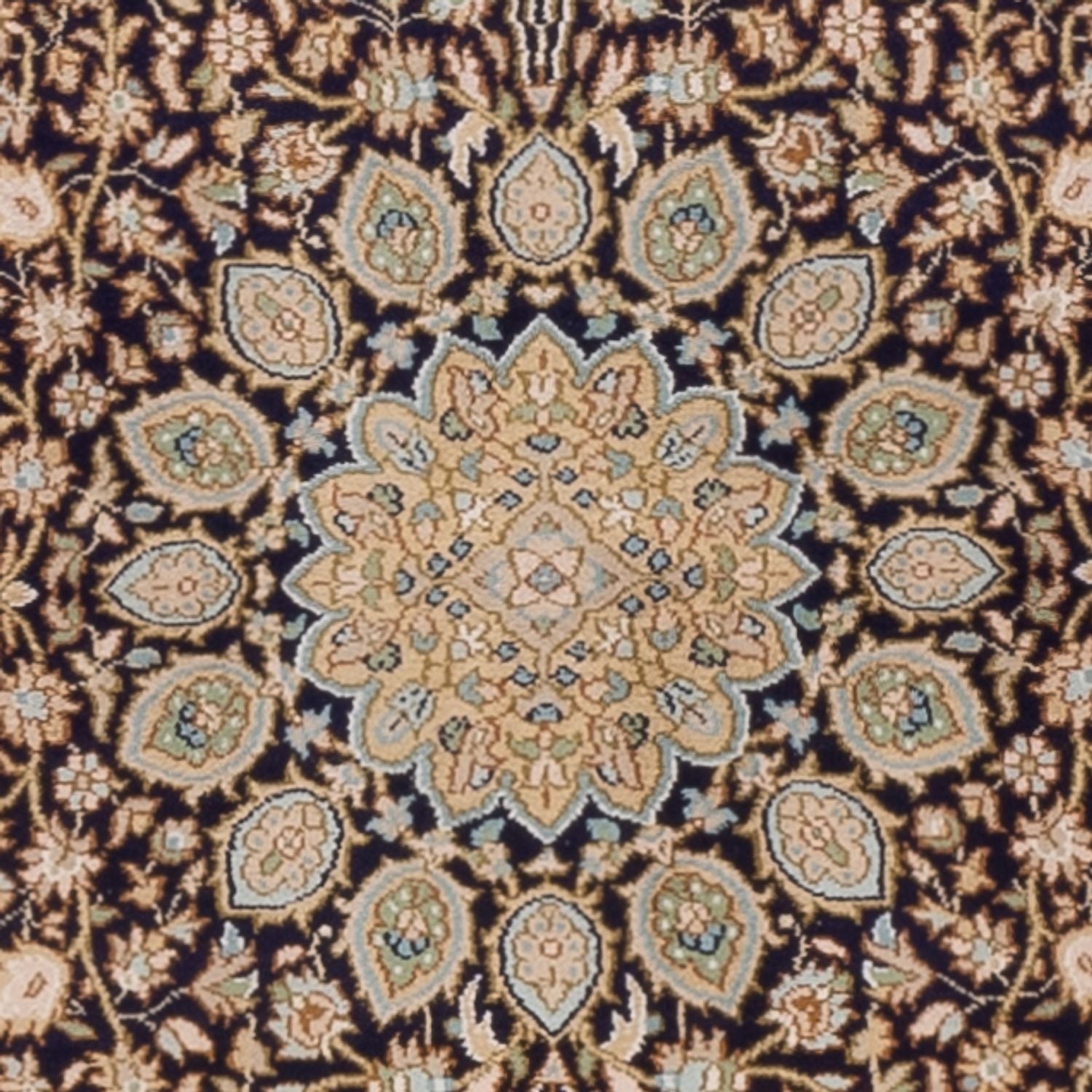 Tappeto corsia Tappeto di seta - Seta del Kashmir - 255 x 81 cm - beige scuro