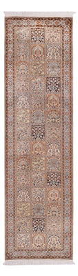 Tappeto corsia Tappeto di seta - Seta del Kashmir - 305 x 81 cm - beige scuro
