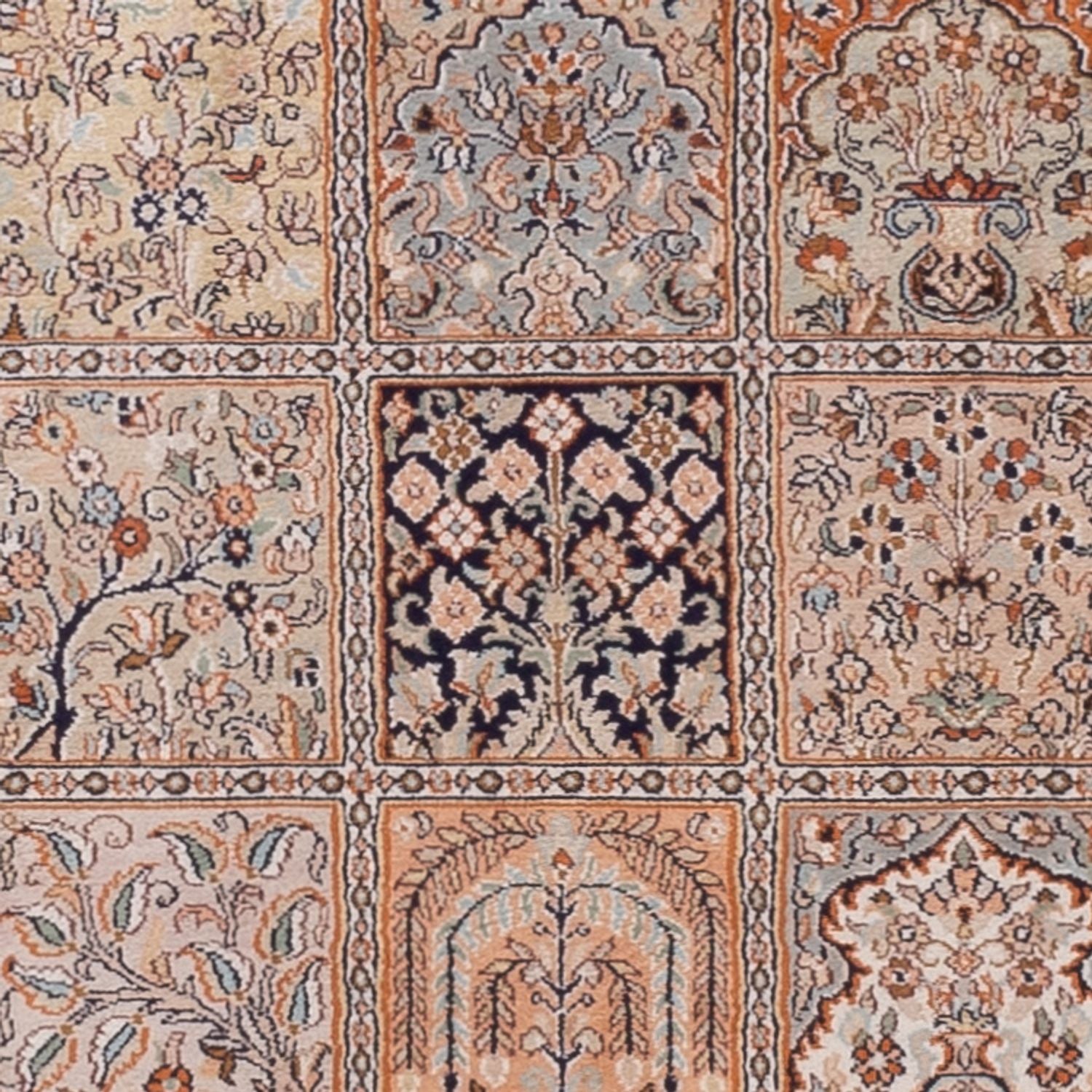 Tappeto corsia Tappeto di seta - Seta del Kashmir - 305 x 81 cm - beige scuro