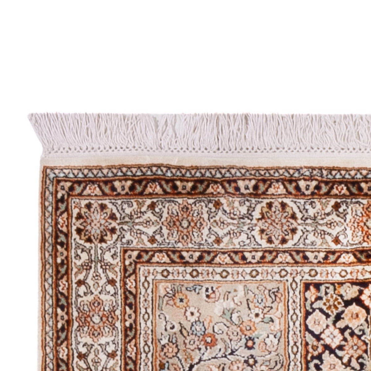 Tappeto corsia Tappeto di seta - Seta del Kashmir - 305 x 81 cm - beige scuro