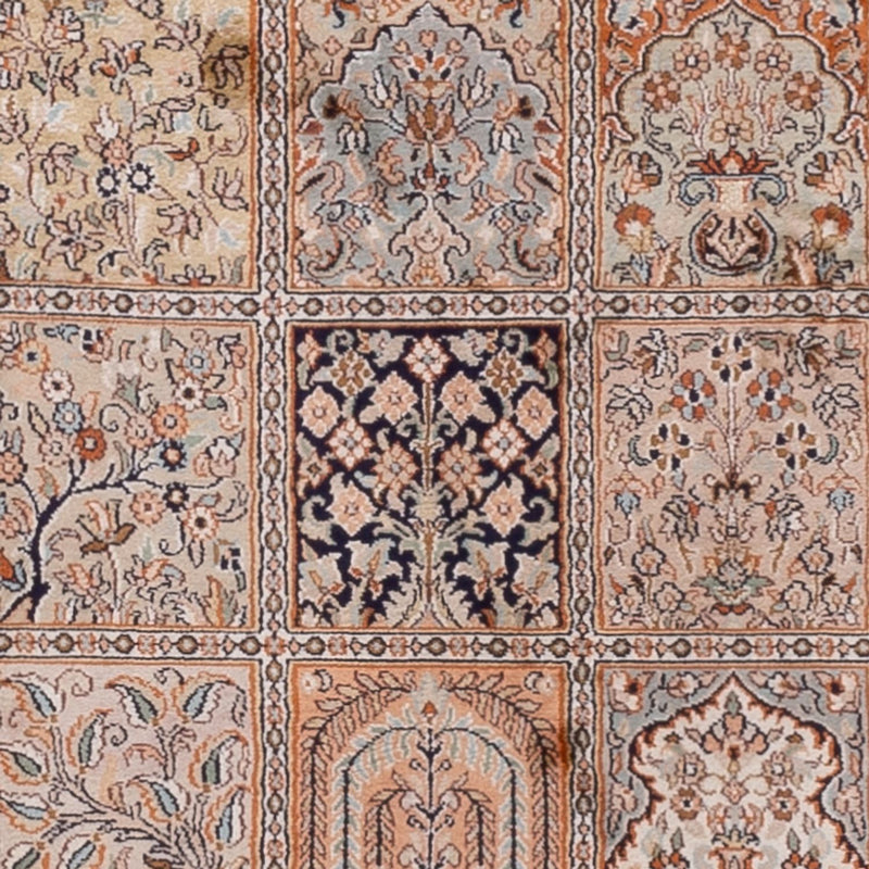 Tappeto corsia Tappeto di seta - Seta del Kashmir - 307 x 81 cm - beige scuro