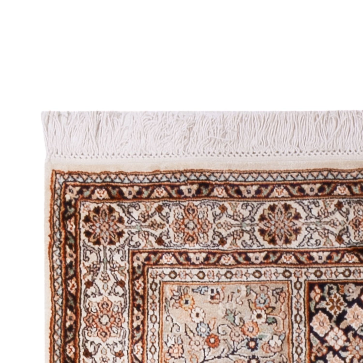 Tappeto corsia Tappeto di seta - Seta del Kashmir - 307 x 81 cm - beige scuro