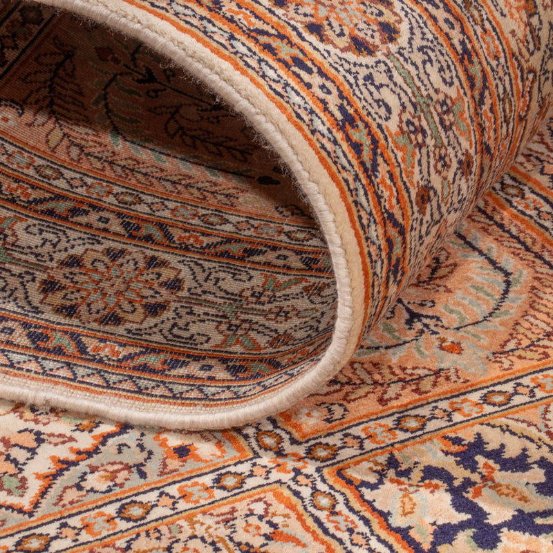 Tappeto corsia Tappeto di seta - Seta del Kashmir - 307 x 81 cm - beige scuro
