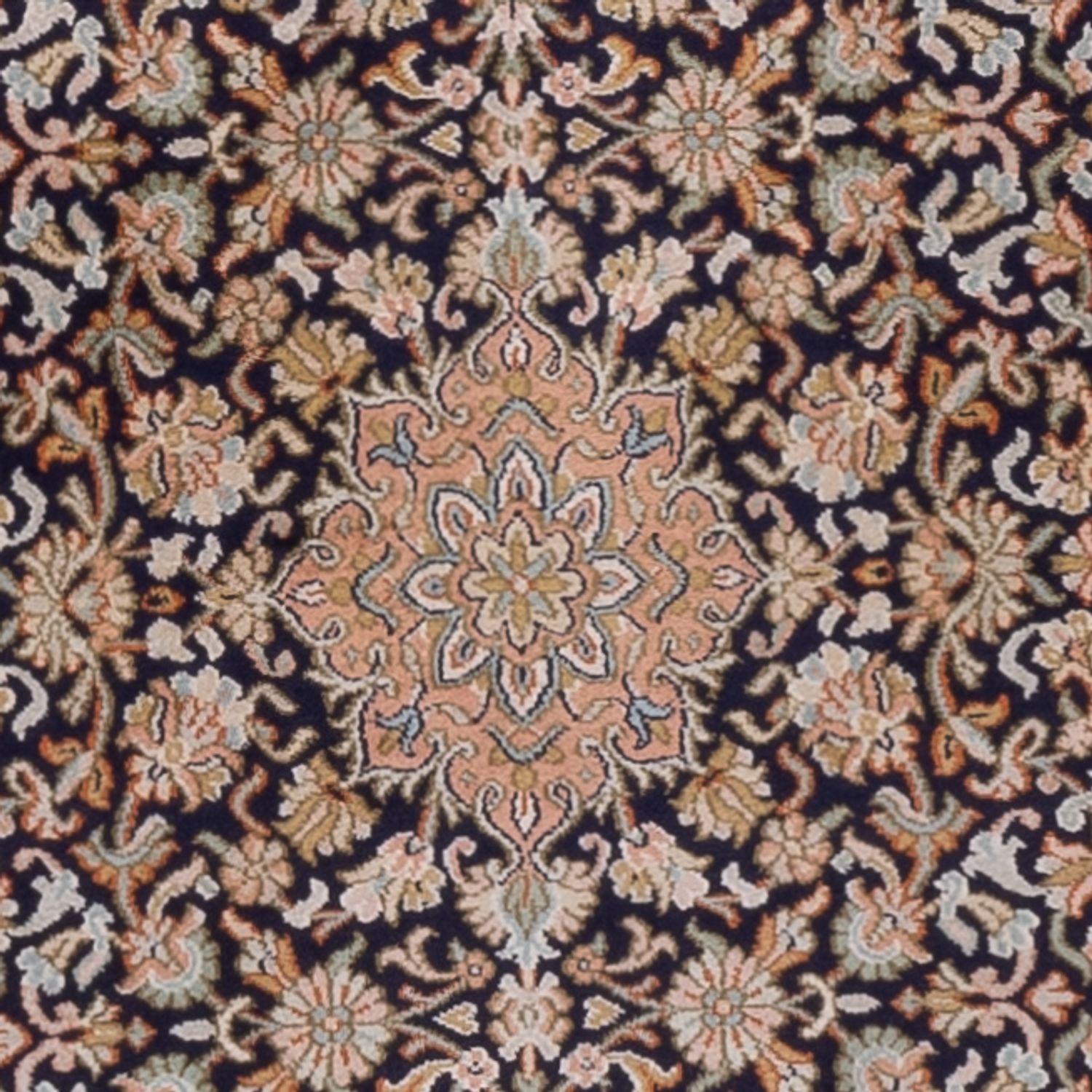 Tappeto corsia Tappeto di seta - Seta del Kashmir - 264 x 76 cm - beige scuro