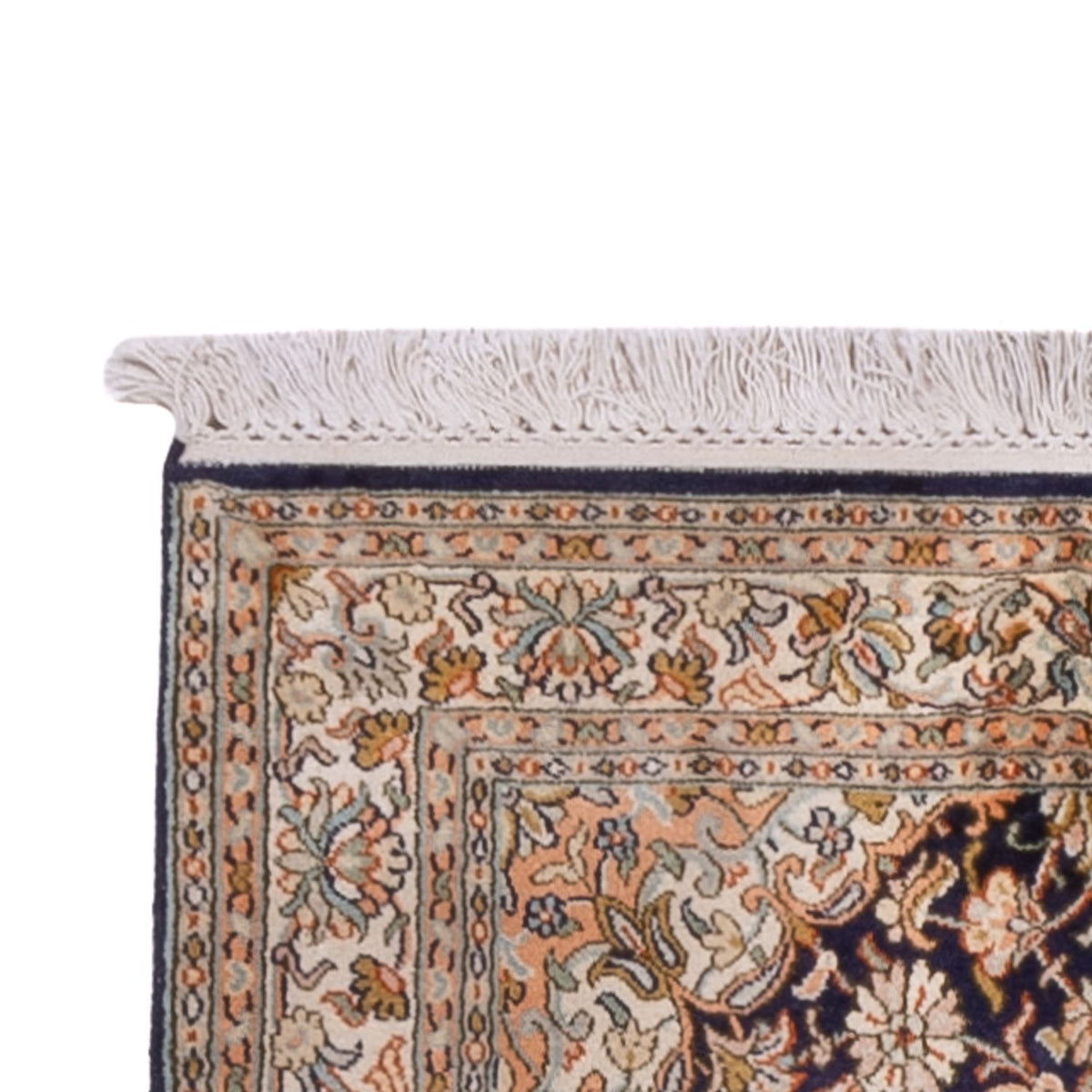 Tappeto corsia Tappeto di seta - Seta del Kashmir - 264 x 76 cm - beige scuro