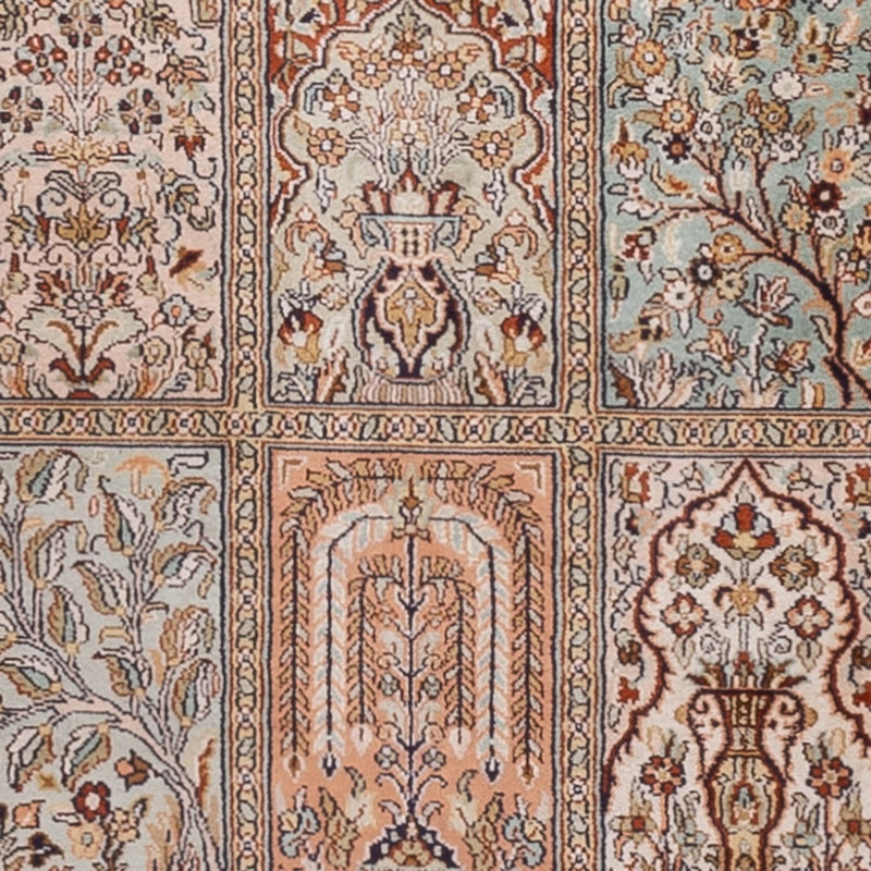 Tappeto corsia Tappeto di seta - Seta del Kashmir - 285 x 80 cm - beige scuro