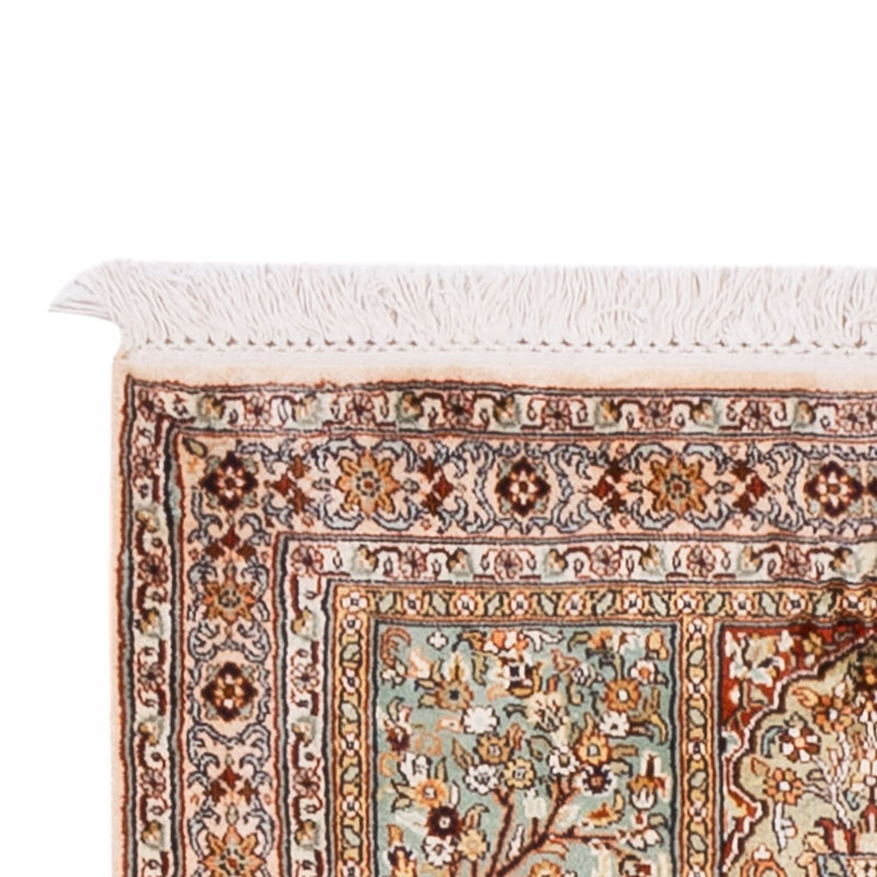 Tappeto corsia Tappeto di seta - Seta del Kashmir - 285 x 80 cm - beige scuro