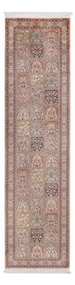 Tappeto corsia Tappeto di seta - Seta del Kashmir - 298 x 77 cm - beige scuro
