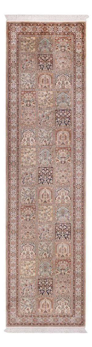Tappeto corsia Tappeto di seta - Seta del Kashmir - 298 x 77 cm - beige scuro