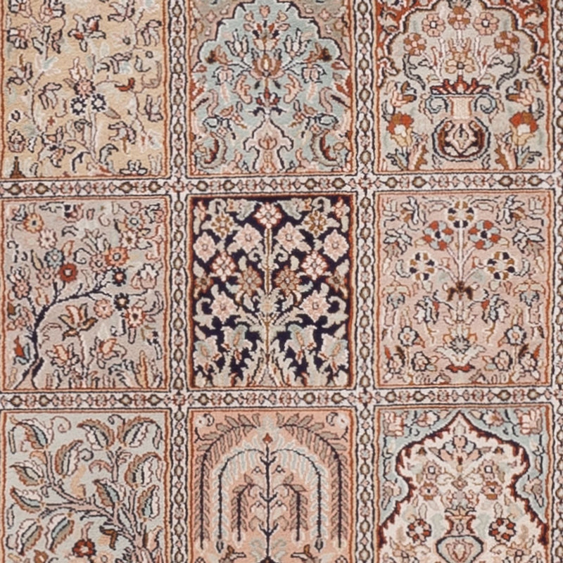 Tappeto corsia Tappeto di seta - Seta del Kashmir - 298 x 77 cm - beige scuro