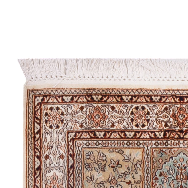 Tappeto corsia Tappeto di seta - Seta del Kashmir - 298 x 77 cm - beige scuro