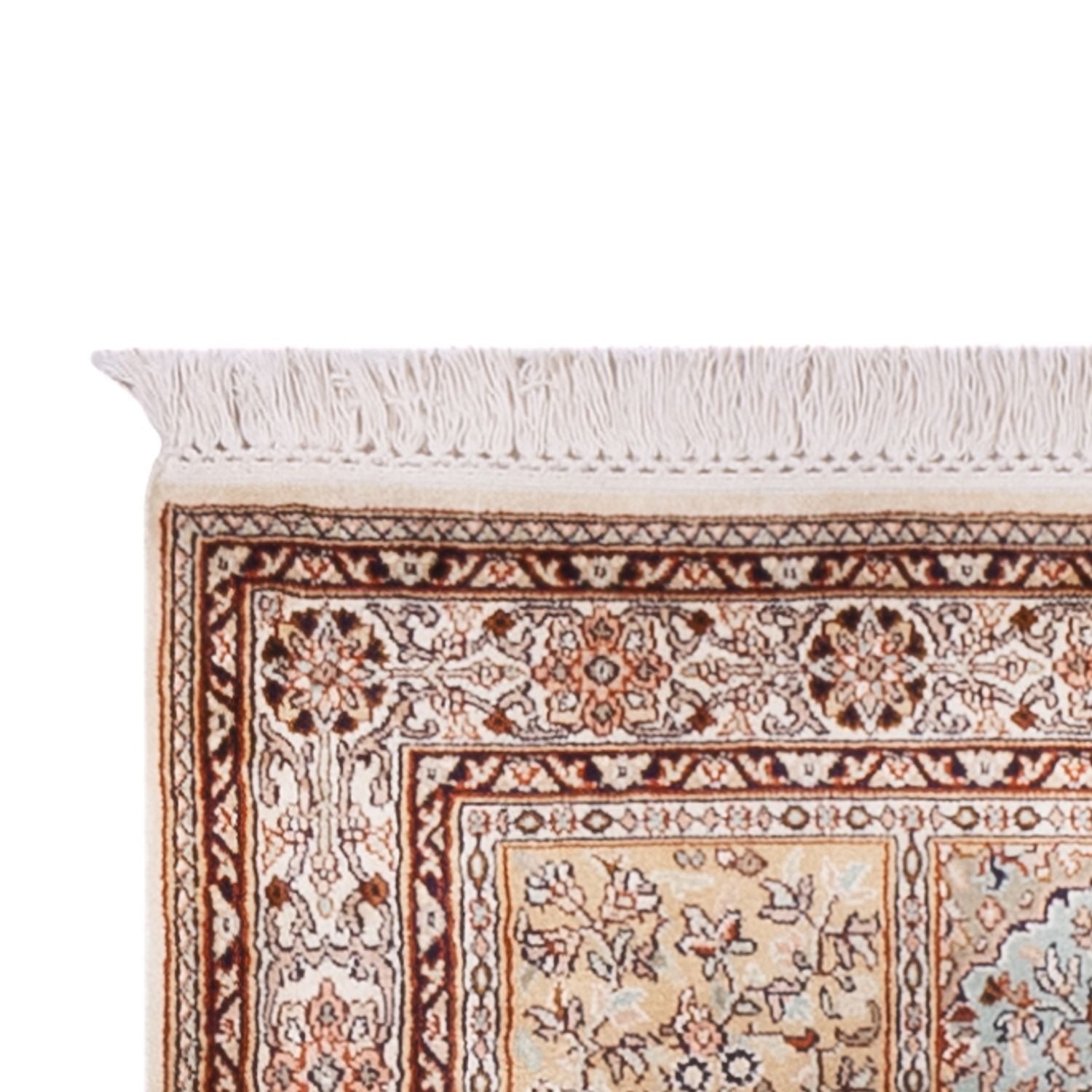 Tappeto corsia Tappeto di seta - Seta del Kashmir - 301 x 79 cm - beige scuro