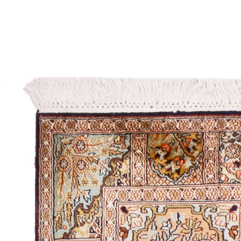 Tappeto corsia Tappeto di seta - Seta del Kashmir - 296 x 78 cm - beige scuro
