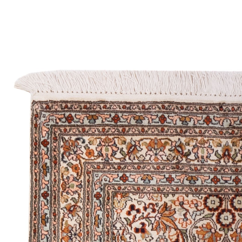 Tappeto corsia Tappeto di seta - Seta del Kashmir - 338 x 79 cm - beige scuro