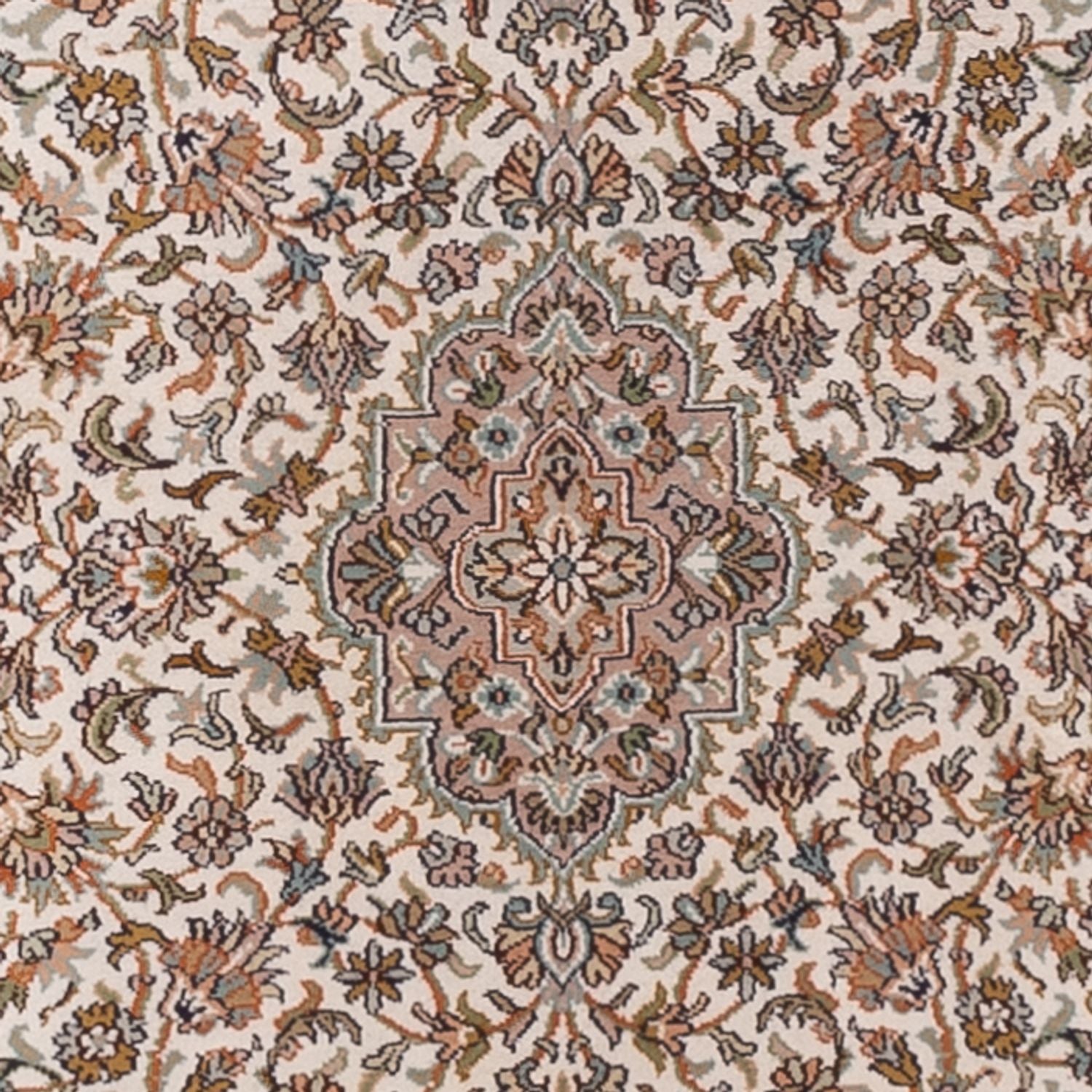 Tappeto corsia Tappeto di seta - Seta del Kashmir - 290 x 81 cm - beige chiaro