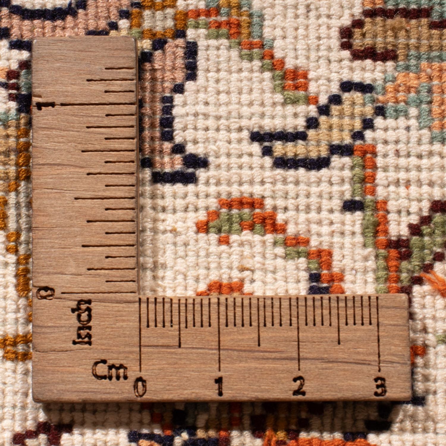 Tappeto corsia Tappeto di seta - Seta del Kashmir - 290 x 81 cm - beige chiaro