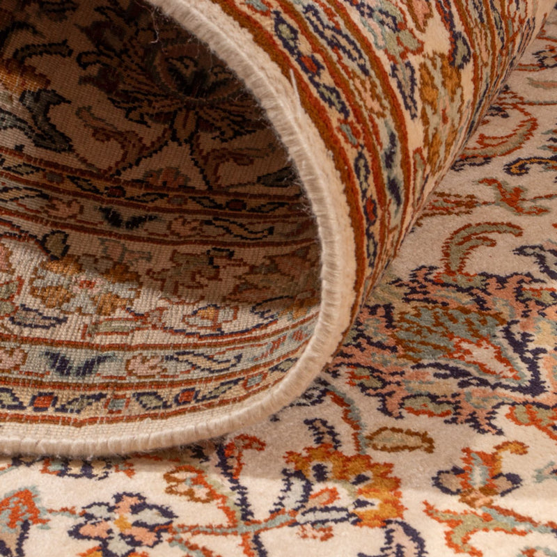 Tappeto corsia Tappeto di seta - Seta del Kashmir - 325 x 76 cm - beige chiaro