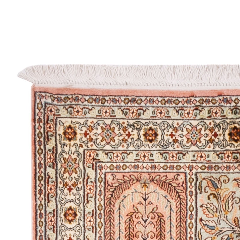 Tappeto corsia Tappeto di seta - Seta del Kashmir - 280 x 80 cm - beige scuro