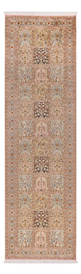 Tappeto corsia Tappeto di seta - Seta del Kashmir - 282 x 79 cm - beige scuro