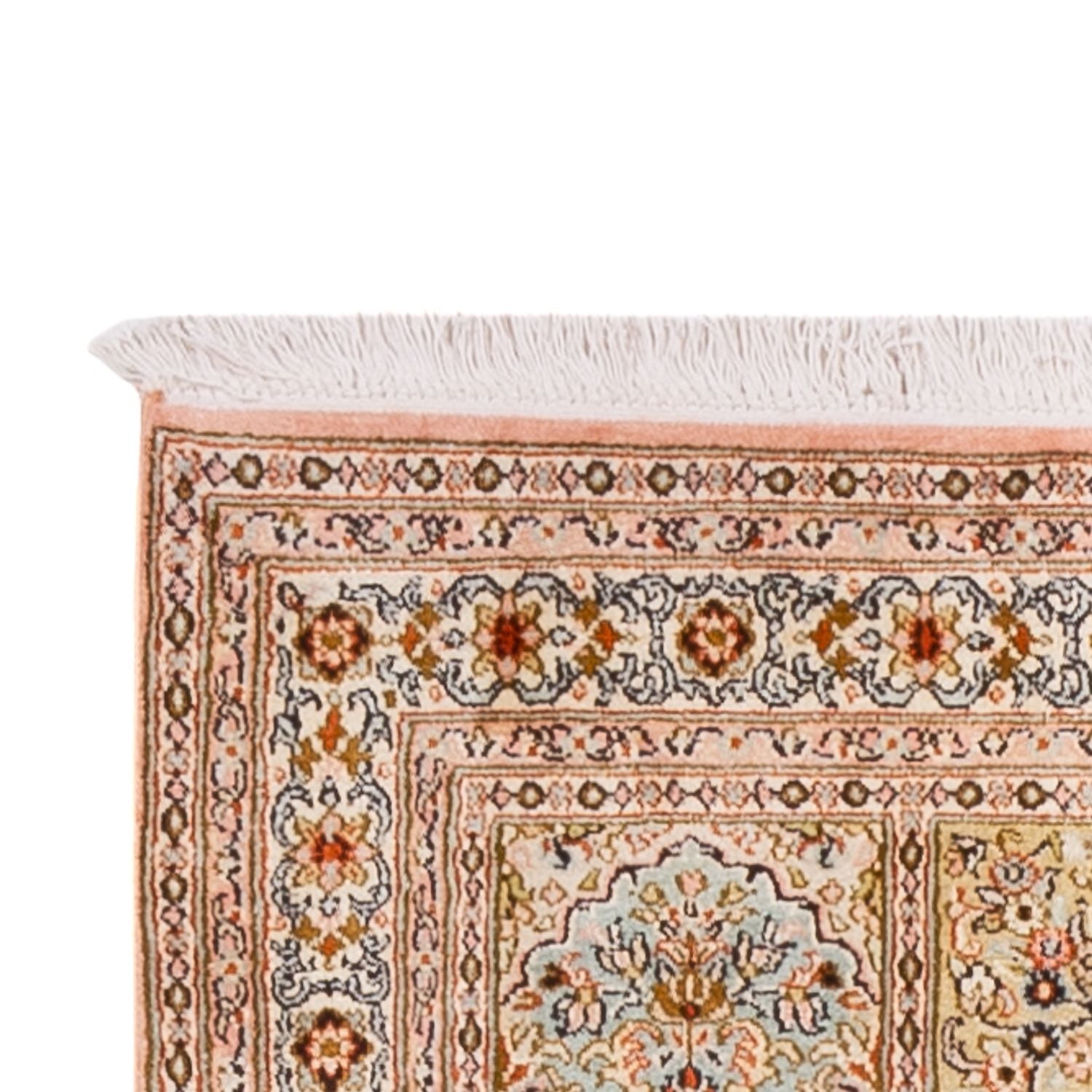 Tappeto corsia Tappeto di seta - Seta del Kashmir - 282 x 79 cm - beige scuro