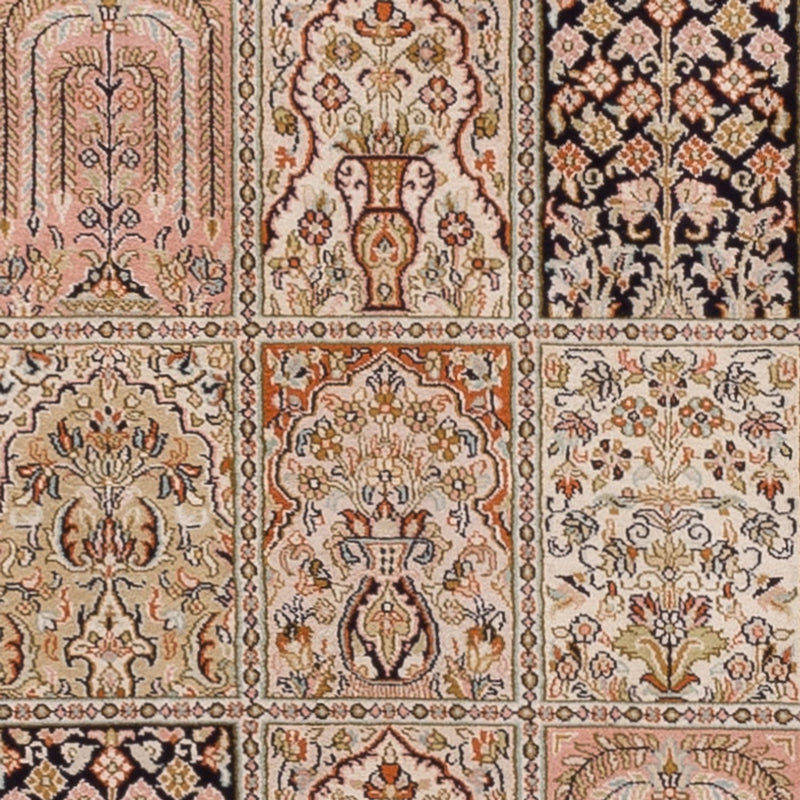 Tappeto corsia Tappeto di seta - Seta del Kashmir - 310 x 81 cm - beige scuro