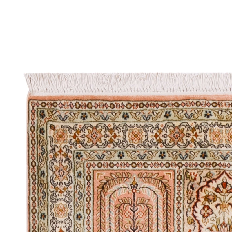 Tappeto corsia Tappeto di seta - Seta del Kashmir - 310 x 81 cm - beige scuro