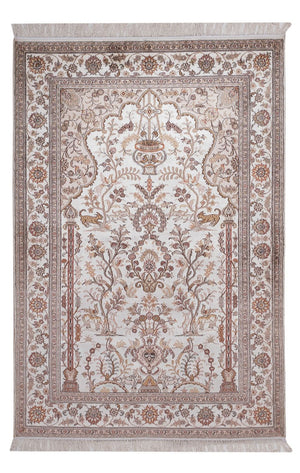 Tappeto di seta - seta cinese - 183 x 122 cm - crema