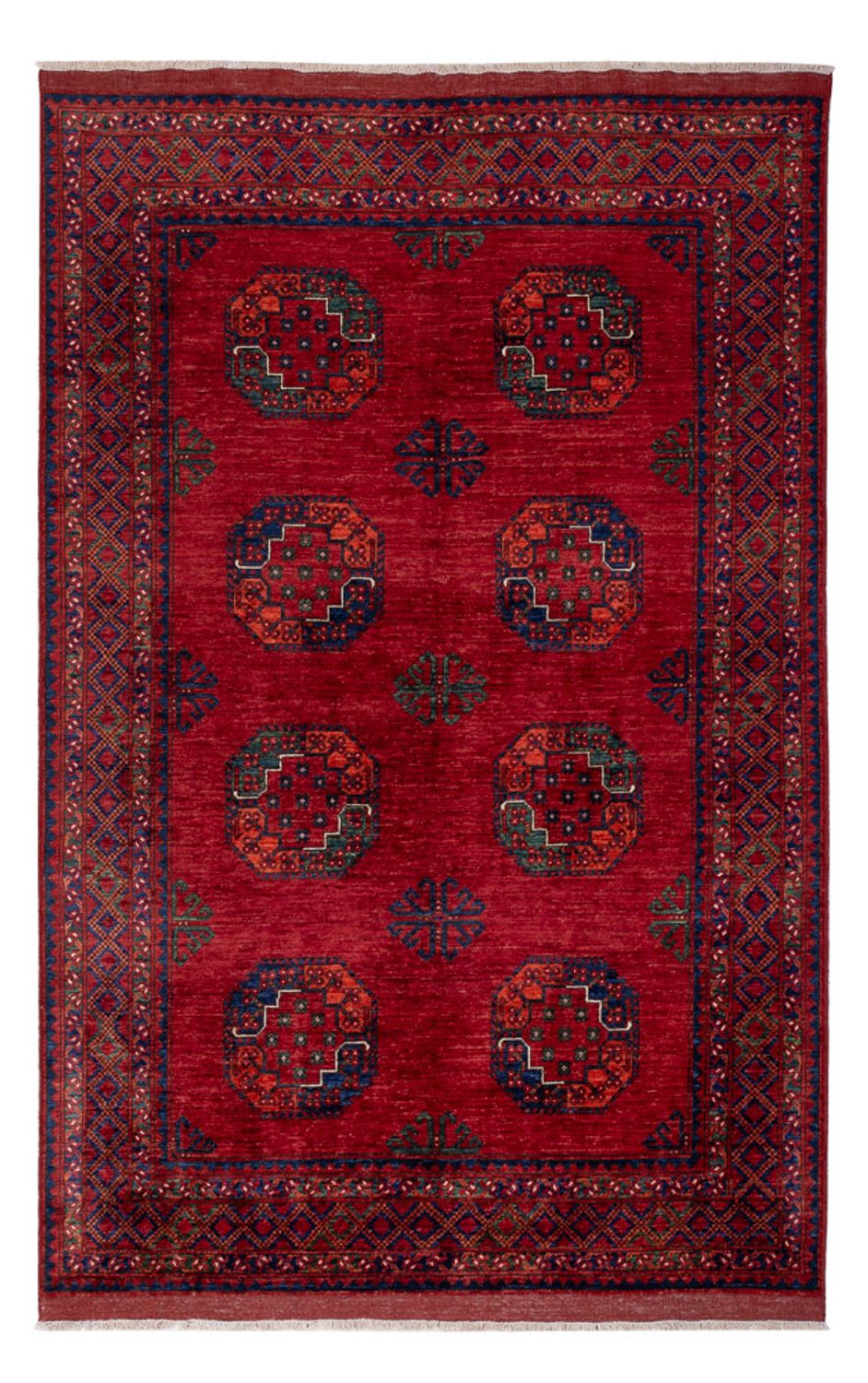 Tappeto afgano - Kunduz - 253 x 166 cm - rosso