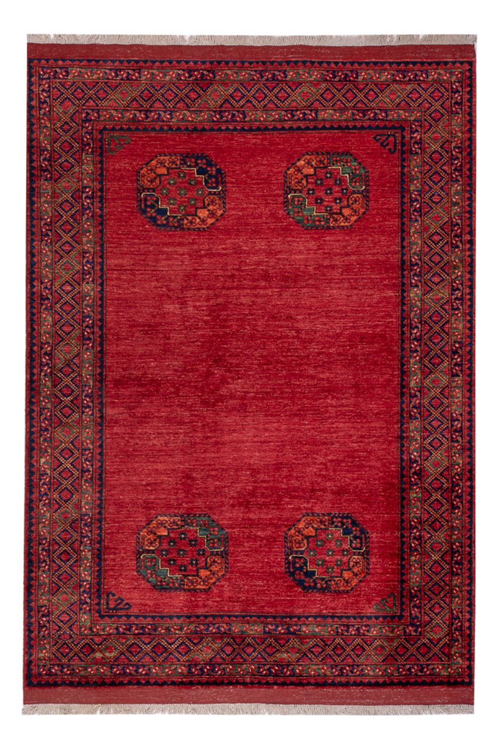 Tappeto afgano - Kunduz - 241 x 175 cm - rosso