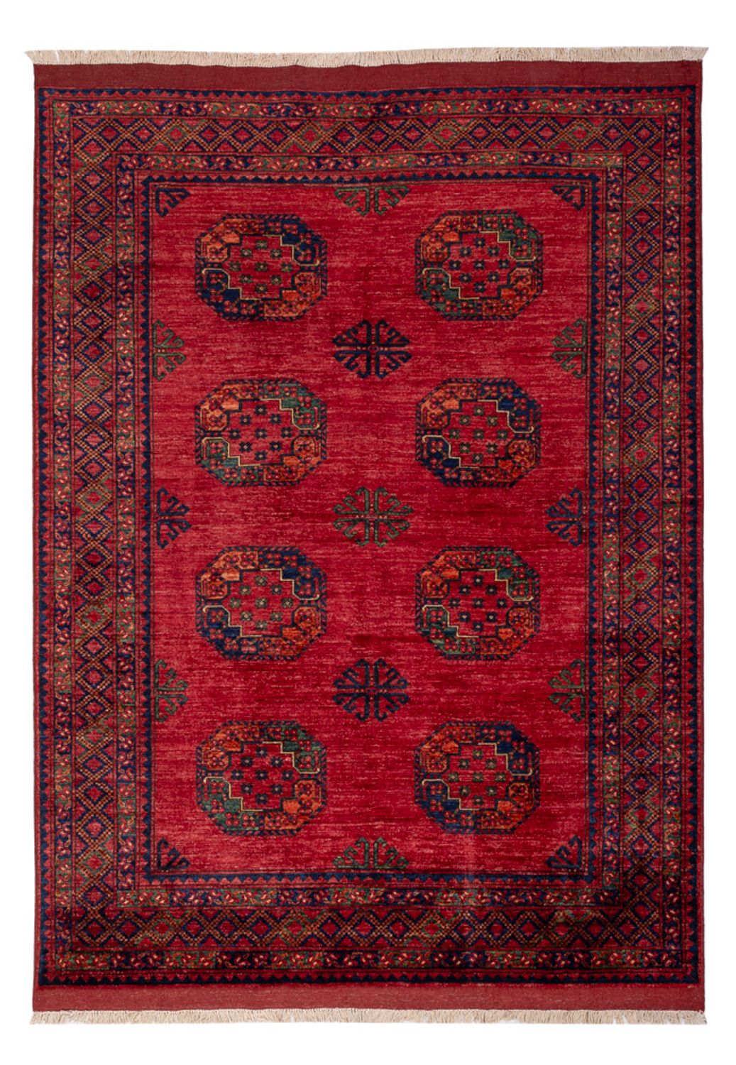 Tappeto afgano - Kunduz - 241 x 176 cm - rosso