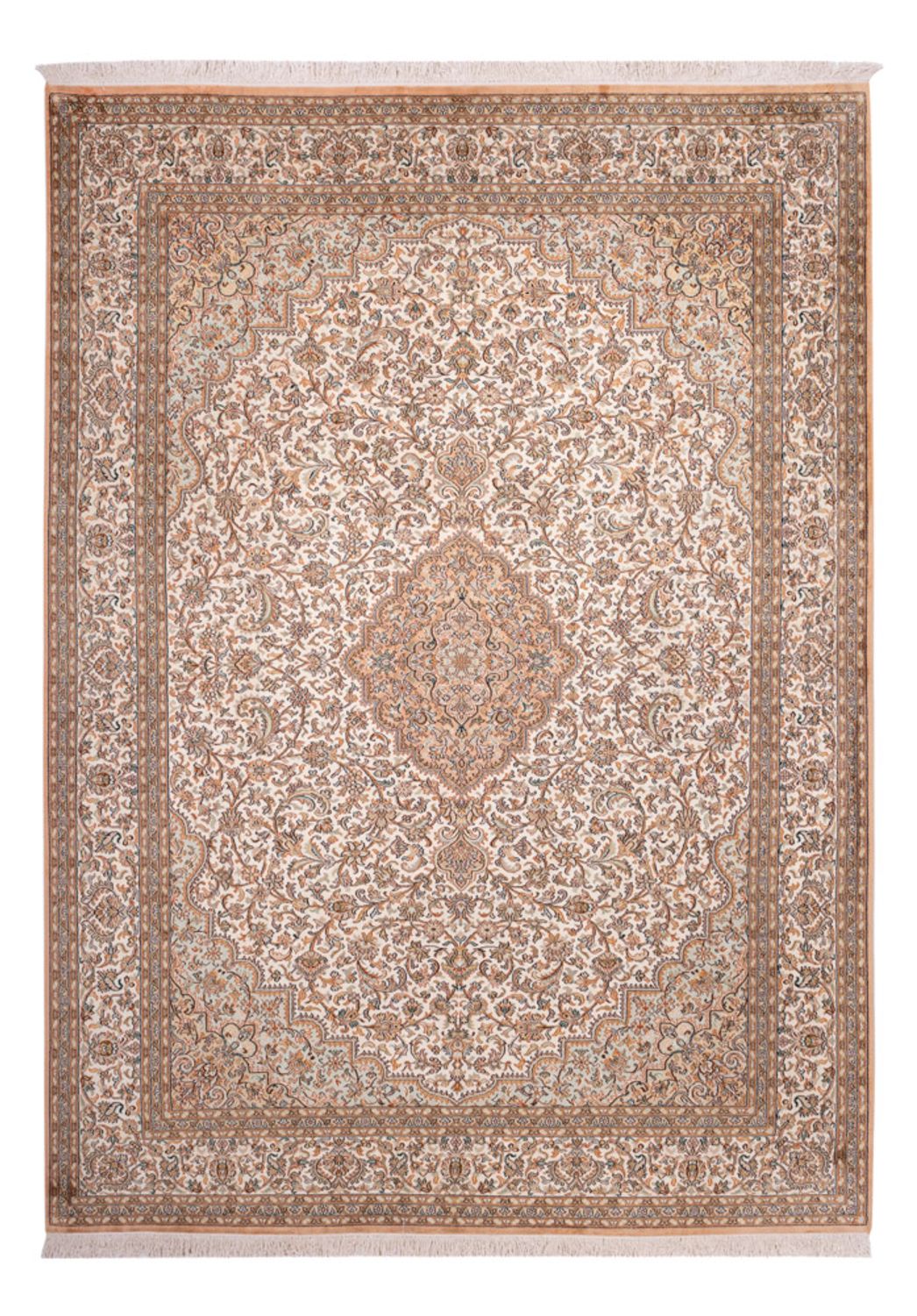 Tappeto di seta - Seta del Kashmir - 290 x 205 cm - sabbia