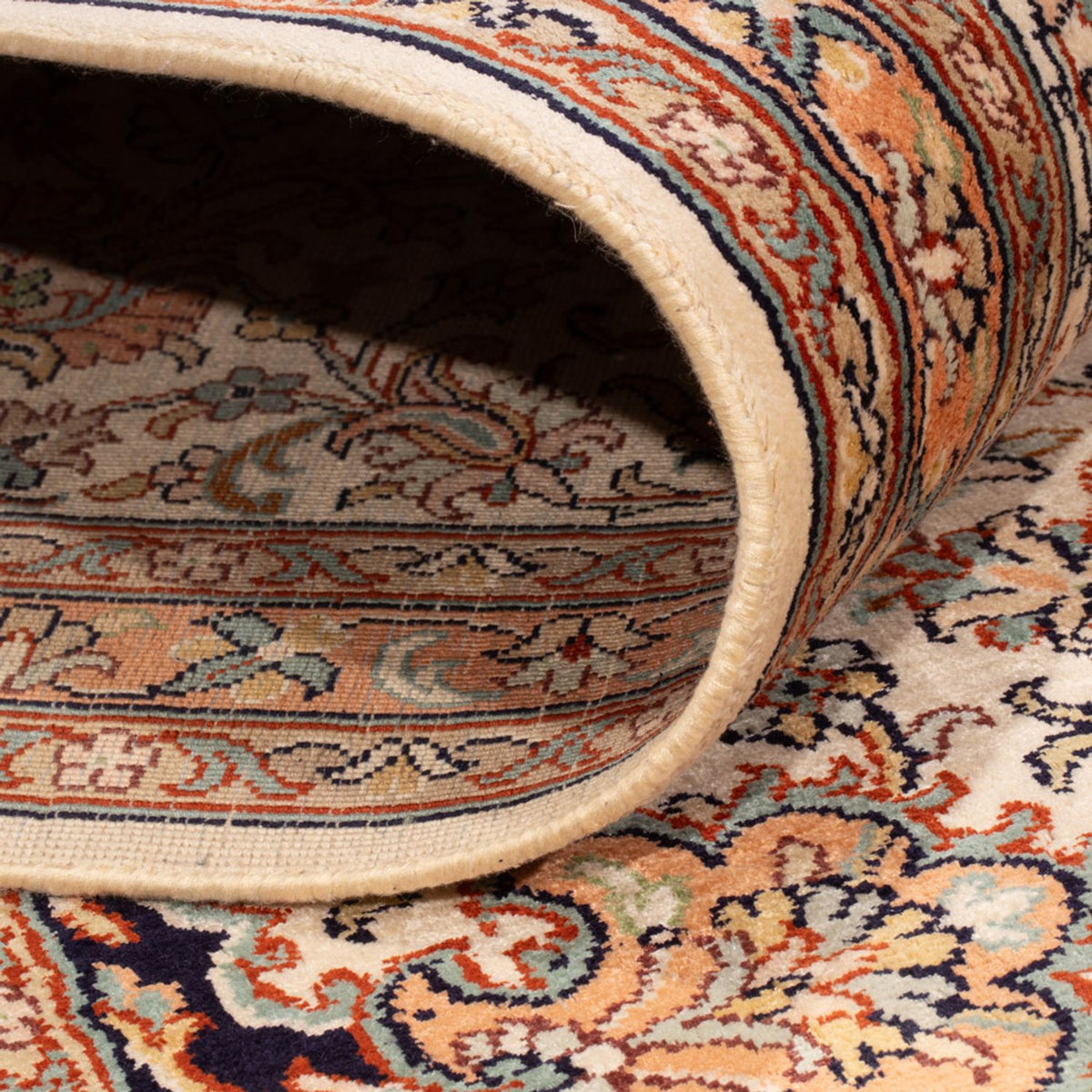 Tappeto di seta - Seta del Kashmir - 309 x 217 cm - sabbia