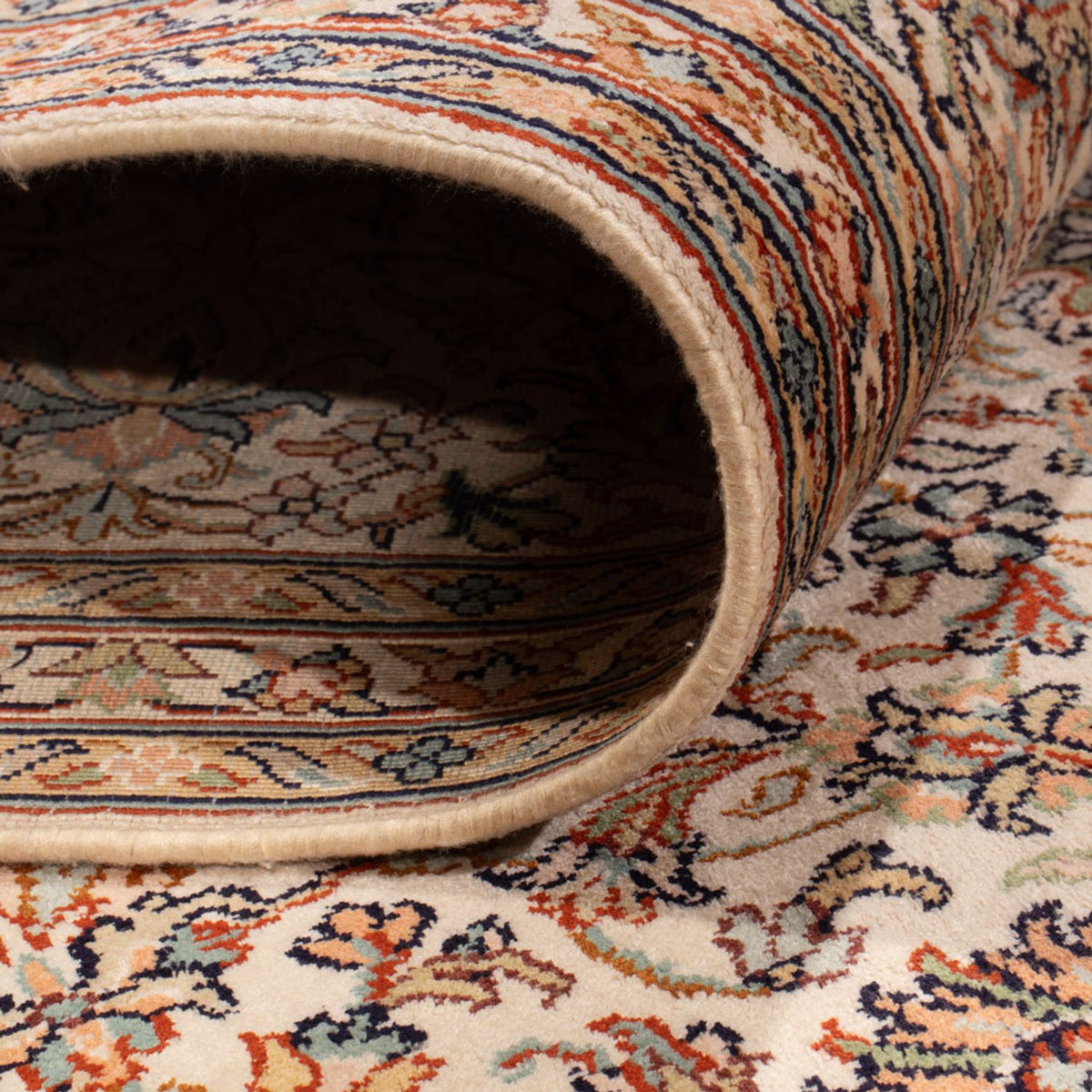 Tappeto di seta - Seta del Kashmir - 326 x 216 cm - beige scuro